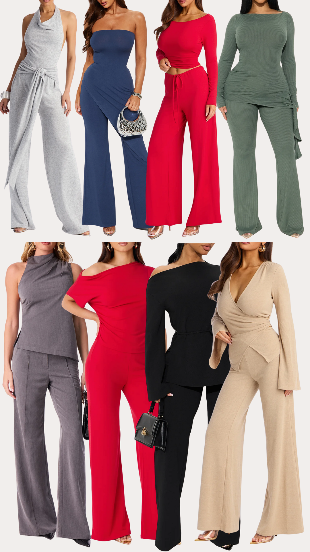 matching sets for women, lazy girl luxury, effortless fashion, chic everyday outfits, Fashion Nova matching sets, elegant casual style, polished looks made easy, easy outfit ideas, stylish matching sets, comfortable luxury outfits, LA fashion finds, trendy timeless basics, wrap tops, boatneck tops, halternecks, asymmetrical silhouettes, trousers for women, cozy luxe fashion, put-together looks, stylish capsule wardrobe, effortless chic style, day-to-night outfits, flattering matching sets, feminine elegant outfits, timeless casual luxury
